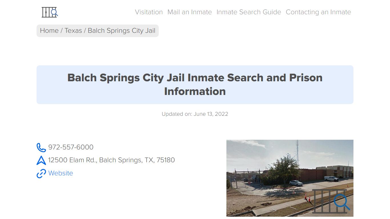 Balch Springs City Jail Inmate Search, Visitation, Phone ...